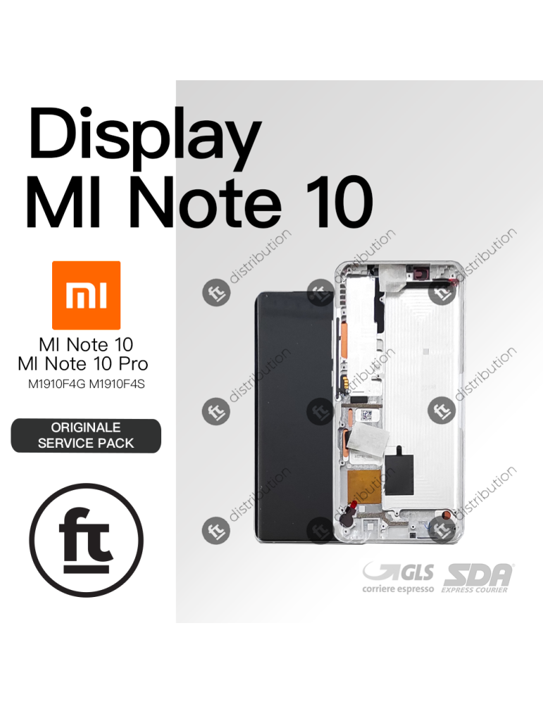 Xiaomi Display Mi Note 10 Note 10 Pro M1910f4g M1910f4s Originale Service Frame Silver 5745